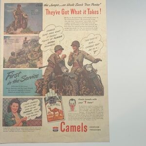 Vintage Life Magazine January 17, 1944 WWll Army Camels Cigarette Advertisement